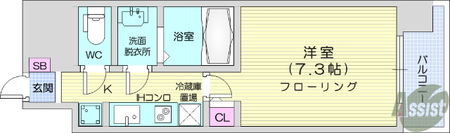 仙台市青葉区本町のマンションの間取り