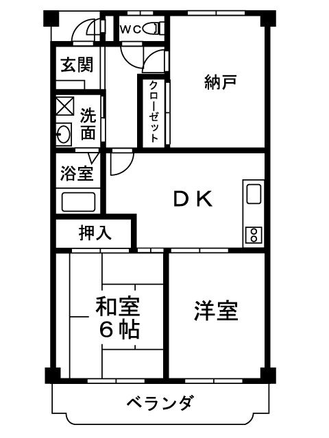 泉南市樽井のマンションの間取り