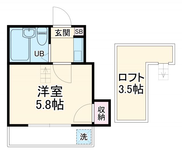 柏市つくしが丘のアパートの間取り