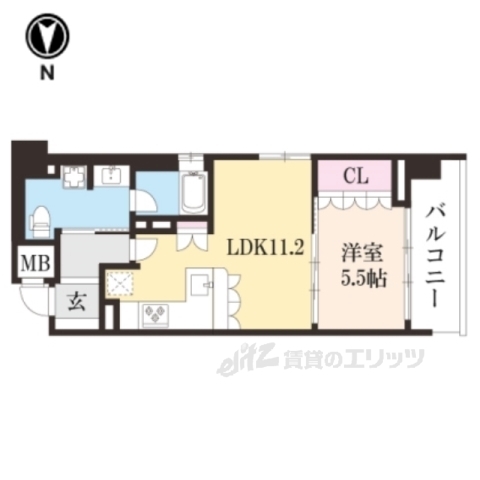 京都市上京区寺之内竪町のマンションの間取り