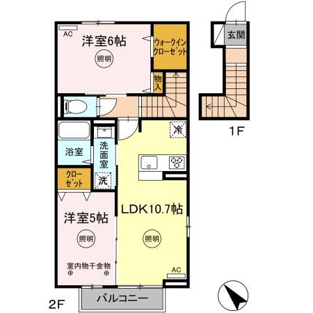 D-room朝倉新町の間取り