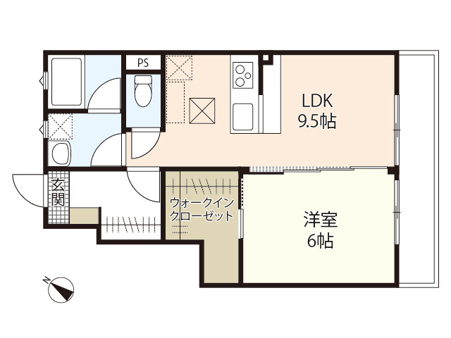 岡山市東区松新町のアパートの間取り