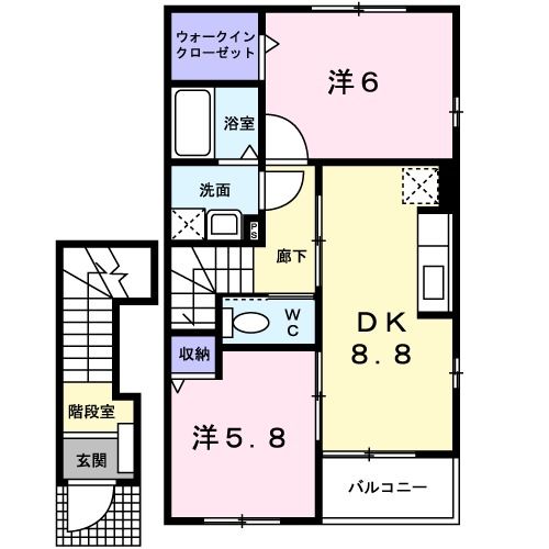 ドミール家久　Ｄの間取り