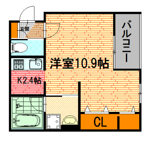 広島市安佐北区深川のアパートの間取り