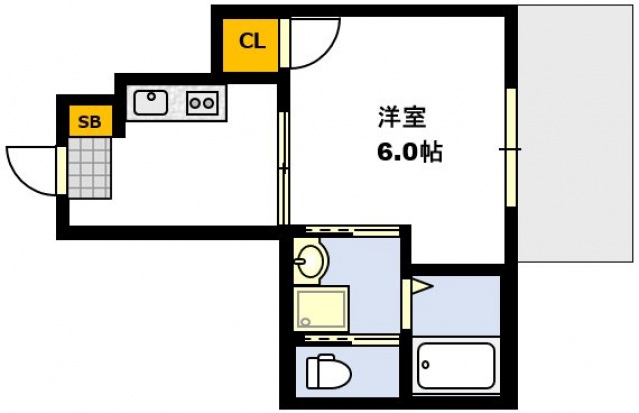 広島市西区井口のアパートの間取り