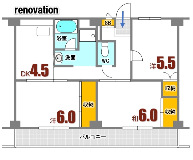 ビレッジハウス宮が迫１号棟3-1の間取り