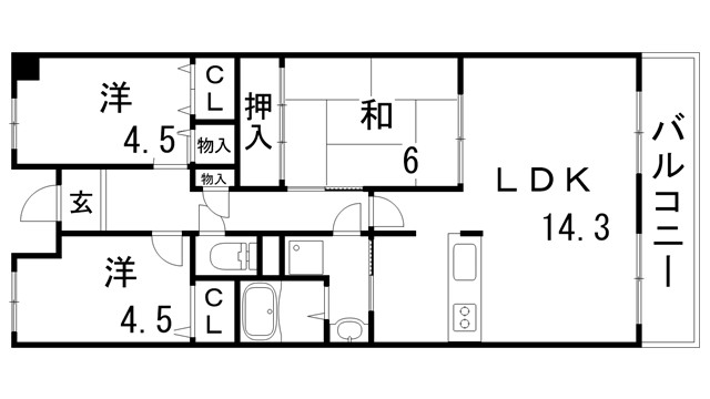 高倉山ハイツの間取り