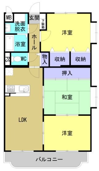 総社市中央のマンションの間取り