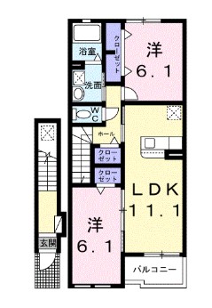 (仮称)山田町下谷上システム型アパートの間取り