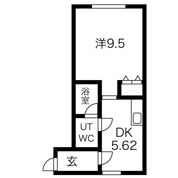 千歳市末広のアパートの間取り