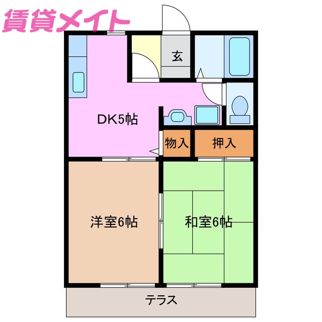 多気郡明和町大字上村のアパートの間取り