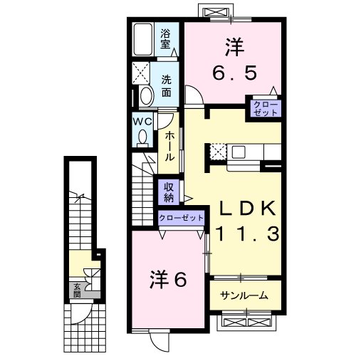 ベルヴィル松代Ａの間取り