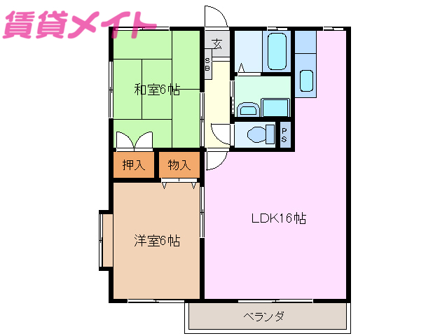 コーポ東日野の間取り