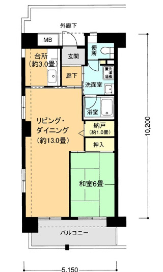 フロール山田町第1の間取り