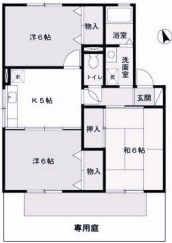 神戸市須磨区北落合のアパートの間取り