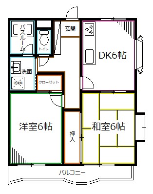 国分寺市光町のマンションの間取り