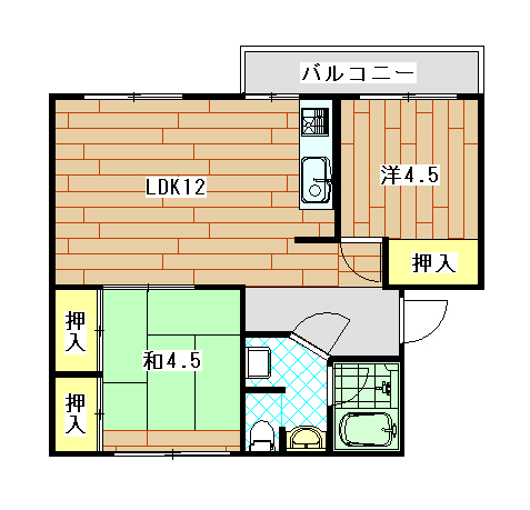 徳力団地131棟の間取り