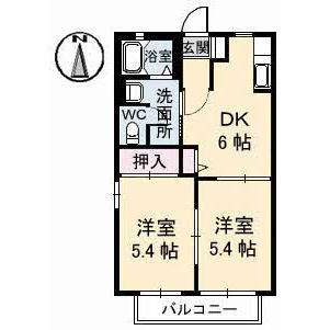 山陽小野田市住吉本町のアパートの間取り