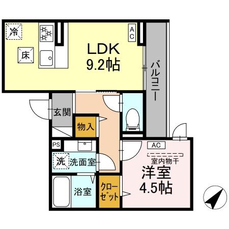 （仮）ディアライズ泉都町B棟の間取り