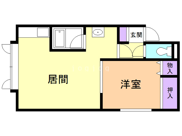 余市郡余市町黒川町のアパートの間取り