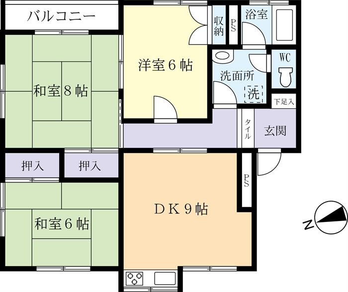 駅南コーポミツル5_間取り_0