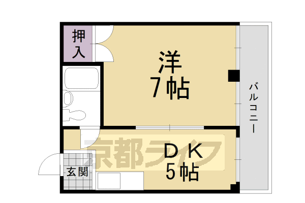 京都市中京区西ノ京御輿岡町のマンションの間取り