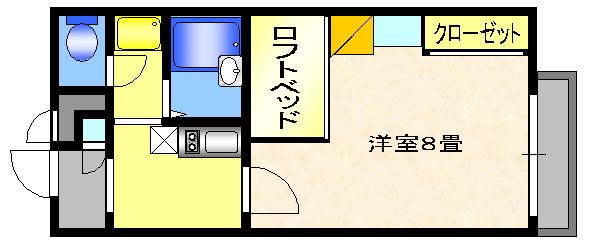 津山市北園町のアパートの間取り