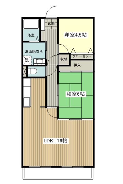 松本市並柳のマンションの間取り