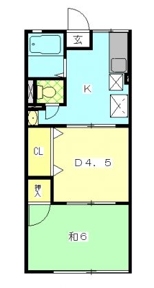 袋井市彦島のアパートの間取り