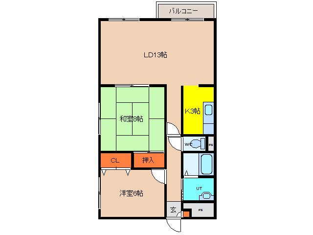 函館市梁川町のマンションの間取り