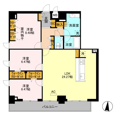 上越市上源入のマンションの間取り