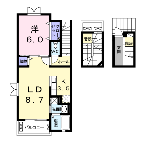 合志市須屋のアパートの間取り