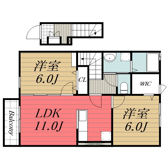 八街市文違のアパートの間取り