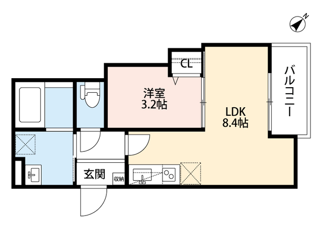 大阪市東淀川区大道南のアパートの間取り