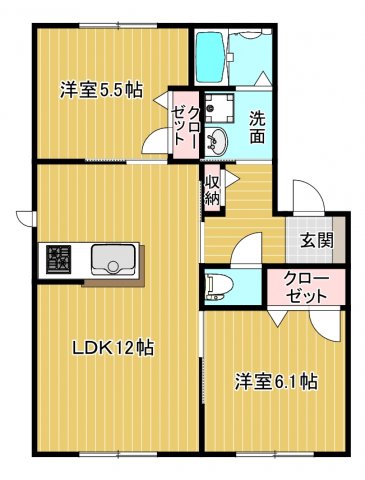 シャーメゾン蒲船津の間取り