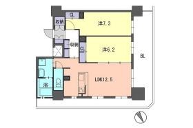 福岡市中央区渡辺通のマンションの間取り