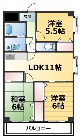 グランフォルム愛甲石田の間取り