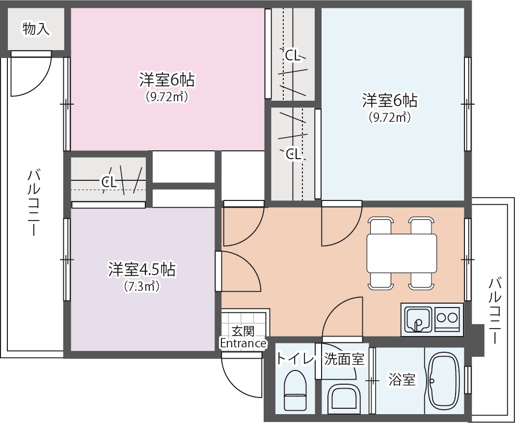 平尾団地６４号棟64号棟の間取り