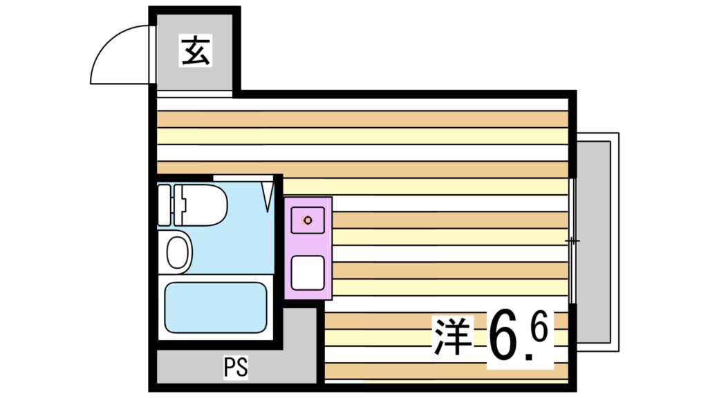 神戸市中央区北野町のマンションの間取り