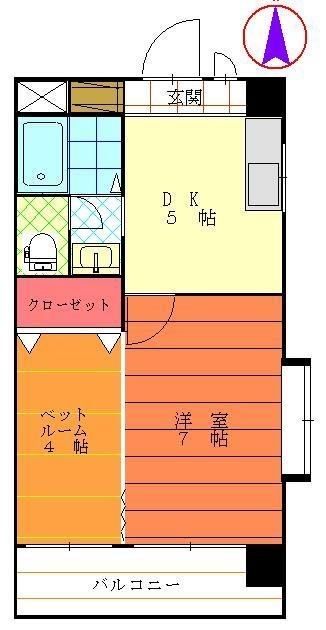 松山市小坂のマンションの間取り