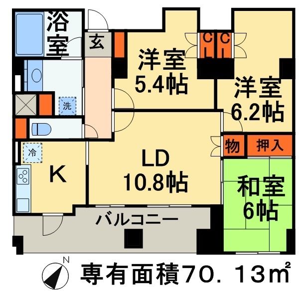 千葉市美浜区打瀬のマンションの間取り