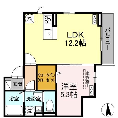 ＤーＲＯＯＭルント連坊　Iの間取り