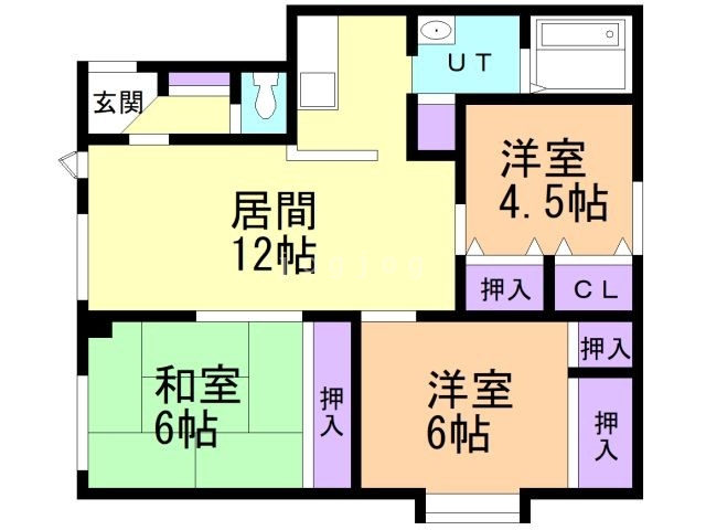 札幌市厚別区厚別東二条のアパートの間取り