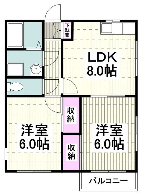 横浜市戸塚区舞岡町のアパートの間取り