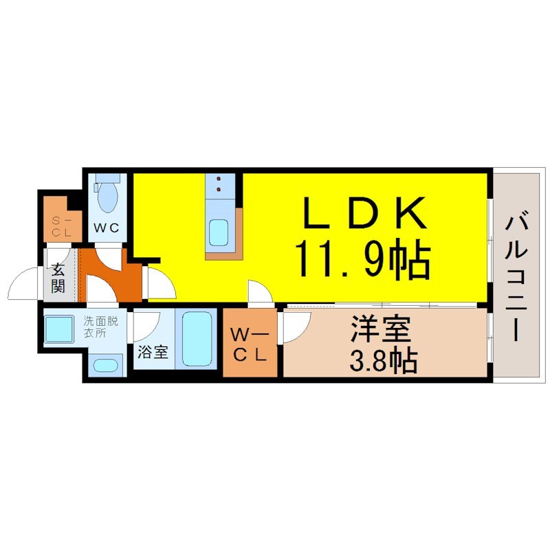 【名古屋市中区平和のマンションの間取り】