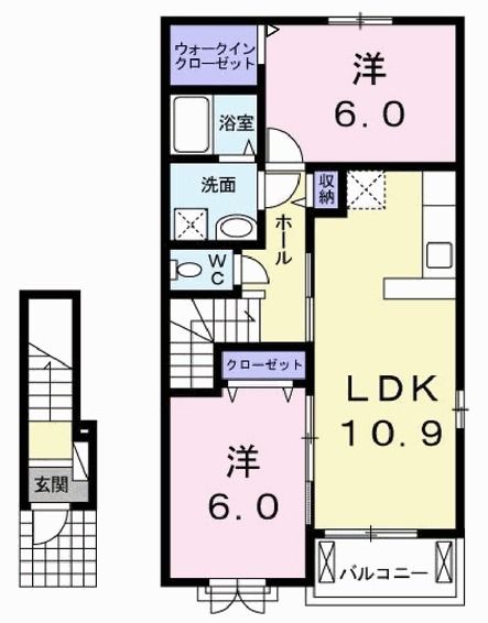 小野市大島町のアパートの間取り