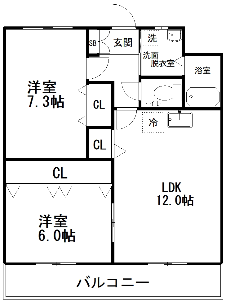 メゾンクレール　Bの間取り