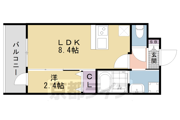 京都市南区吉祥院池ノ内町のマンションの間取り