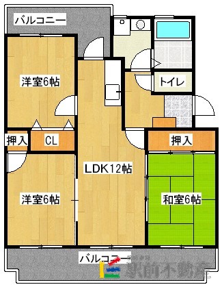 太宰府市吉松のマンションの間取り