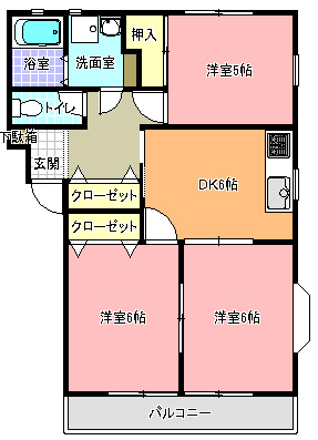 ハイツ・ロングヒル並木　Ａ棟の間取り